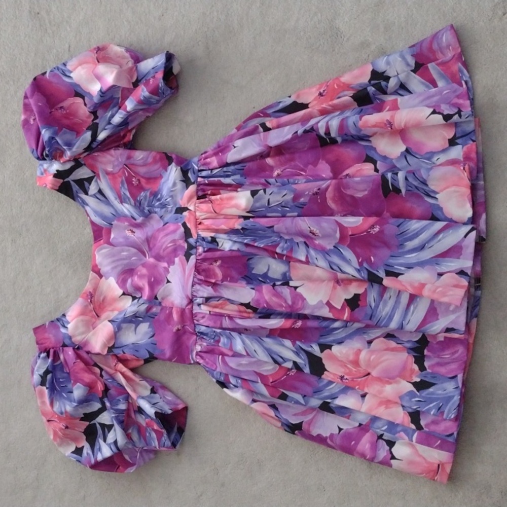 Vintage prom dress 30 38 floral print